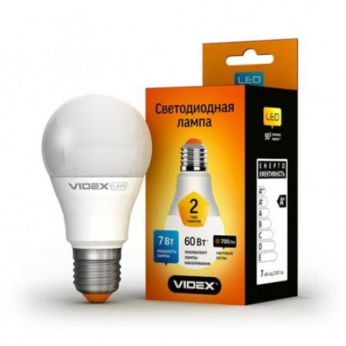 Лампа Led Videx A60E 7W E27 4100K 220V