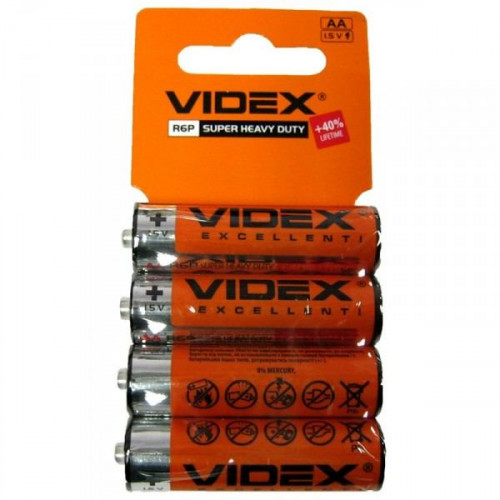 Батарейки Salt Videx Super Heavy Duty АА R06Р 4 шт 