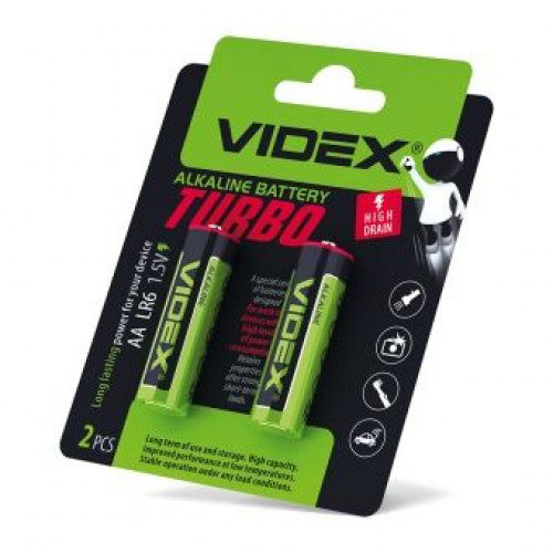 Батарейка Alkaline Videx AA LR6 Turbo Blister 2 шт 