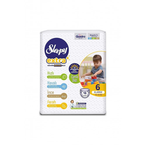 Подгузники Sleepy Extra Xlarge № 6 15-27 кг 16 шт