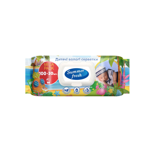 Салфетки влажные детские Summer Fresh 120 шт