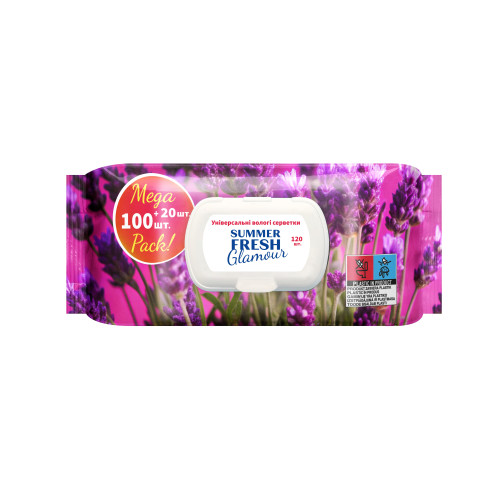 Салфетки влажные Summer Fresh Glamour 120 шт