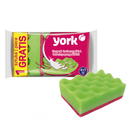 Губка для посуду York ХВИЛЯ 4+1 шт №030220