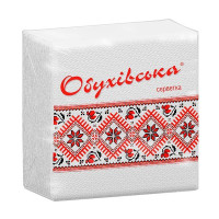 Серветки Обухівські 23х24 білі 1 шар 40 шт