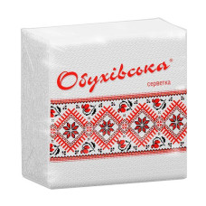 Серветки Обухівські 23х24 білі 1 шар 40 шт
