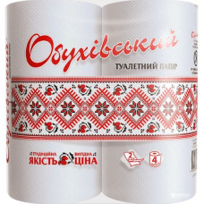 Туалетний папір Обухівський білий 2 шари 4 шт
