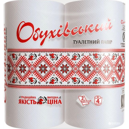 Туалетная бумага Обуховский белый  2 слоя 4 шт