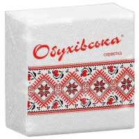 Серветки Обухівські 23х24 білі 1 шар 80 шт