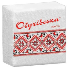 Серветки Обухівські 23х24 білі 1 шар 80 шт