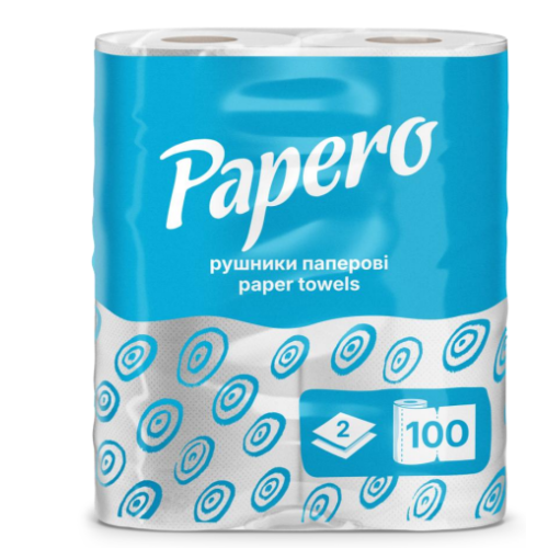 Полотенца целлюлозные Papero 2 слоя 100 листов 2 рулон RS-010