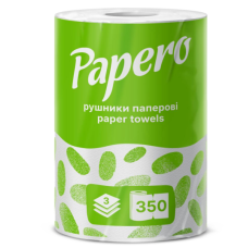 Рушники целюлозні Papero Джамбо 3 шари 350 аркушів 1 рулон RL-080