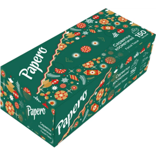 Салфетки косметические Papero Kids 2 слоя 190х200 мм 150 листов NF-009/010