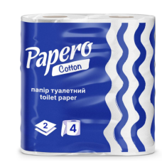 Туалетний папір целюлозний Papero Cotton 2 шари 4 шт TP-070
