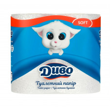 Туалетний папір Диво Soft білий 2 шари 4 шт