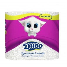 Туалетная бумага Диво Эконом белая 2 слоя 4 шт