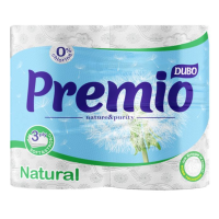 Туалетний папір Диво Premio Natural білий 3 шари 4 шт