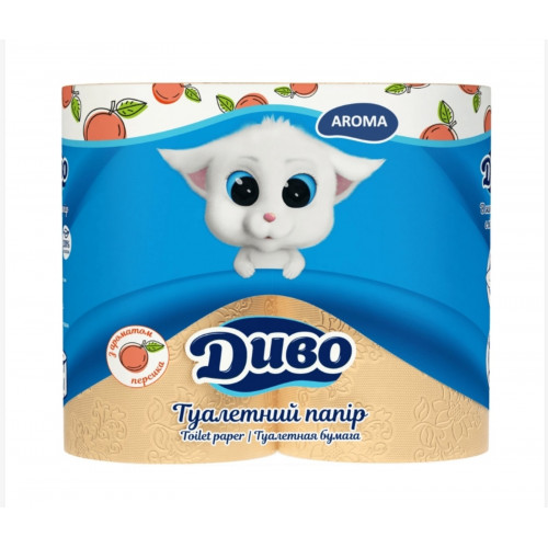 Туалетний папір Диво Aroma Персик 2 шари 4 шт
