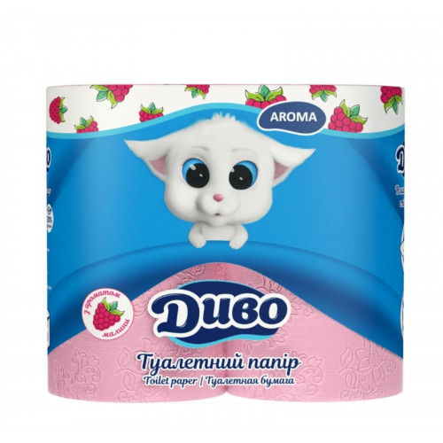 Туалетний папір Диво Aroma Малина 2 шари 4 шт