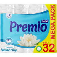 Туалетний папір Диво Premio Waterlily 3 шари 32 шт