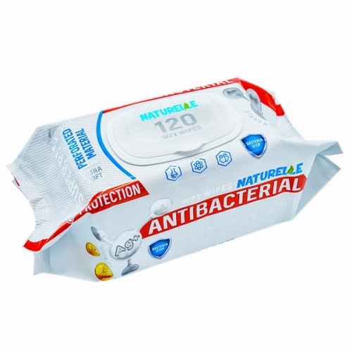 Салфетки влажные Naturelle antibacterial, D-panthenol, ионами серебра и витамином Е 120 шт