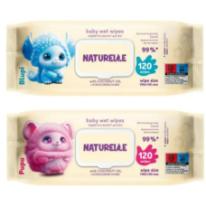 Серветки вологі дитячі Naturelle Baby With Coconut Oil 120 шт