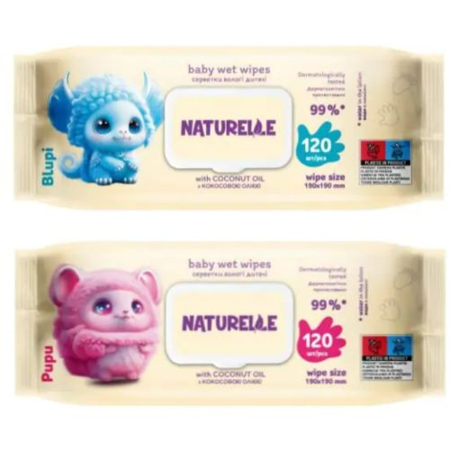 Салфетки влажные детские Naturelle Baby With Coconut Oil 120 шт