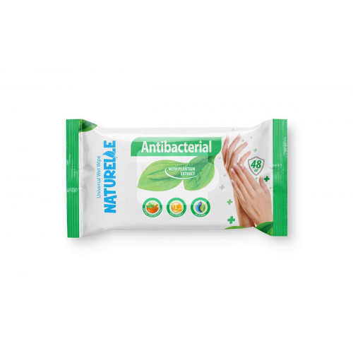 Салфетки влажные Naturelle antibacterial, подорожник 48 шт