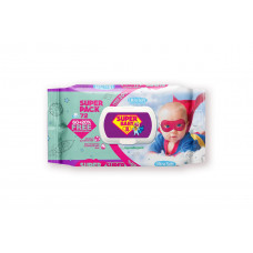Серветки вологі дитячі Super Baby хлопчик Ромашка й Алое 72 шт