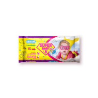 Серветки вологі дитячі Super Baby дівчинка Ромашка й Алое 15 шт