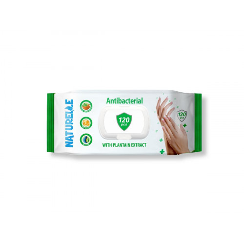Серветки вологі Naturelle antibacterial, подорожник 120 шт