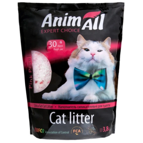Силикагелевый наполнитель для кошачьего туалета AnimAll Pink Petal 3.8 л 1.6 кг