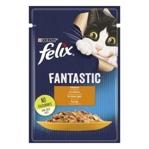 Корм для кошек Purina Felix Fantastic с курицей в желе 85 гр