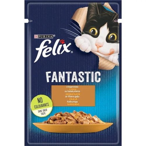 Корм для кошек Purina Felix Fantastic с индейкой в ​​желе 85 гр