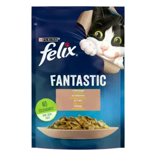 Корм для кошек Purina Felix Fantastic лосось в желе 85 гр