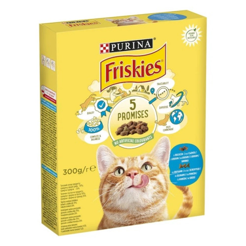 Корм сухой Purina Friskies для кошек с лососем и овощами 300 гр