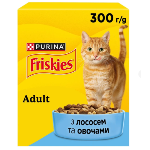 Корм сухой Purina Friskies для кошек с лососем и овощами 300 гр