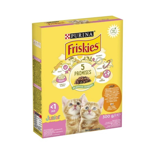 Корм сухой Purina Friskies Junior для котят с курицей молоком и овощами 300 гр