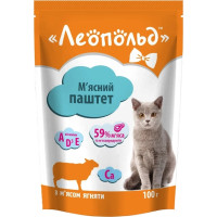 Корм для кошек Леопольд мясной паштет с ягненком 100 гр
