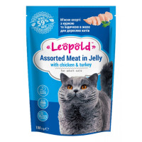 Корм для кошек Леопольд желе курица индейка 100 гр