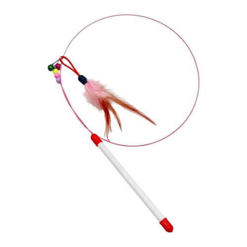Игрушка для кошек Удочка с колокольчиком и перьями арт.244-8 *20