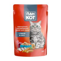 Корм для кошек Пан Кот рыба в соусе 100 гр