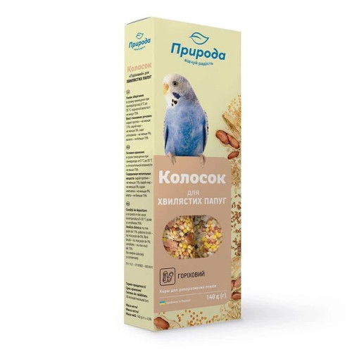 Лакомство для попугаев Колосок Природа Ореховый 2 шт 140 гр