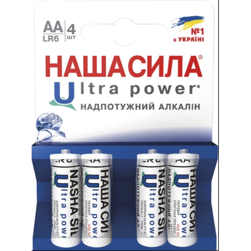 Батарейка Наша Сила Ultra Power LR6/AA  Alkaline 4 шт блистер