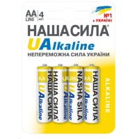 Батарейка Наша Сила UAlkaline LR6/AA  Alkaline 4 шт блистер