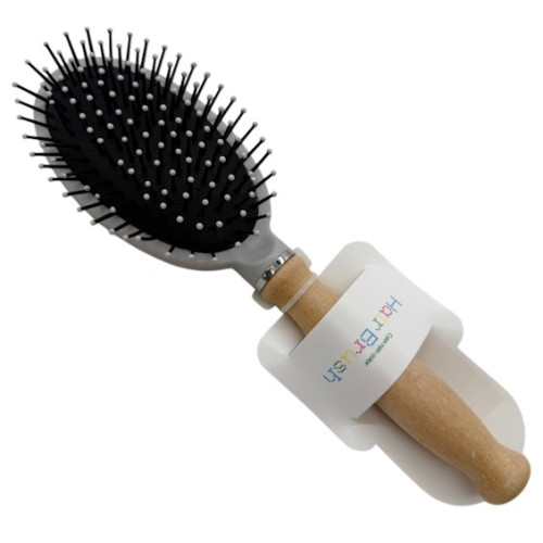 Щетка массажка Hair Brush 1шт овальная деревянная ручка арт.9551-1*6