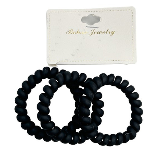 Пружинка для вол BohaoJewelry 3 шт Черная Матовая арт.1164-03*12