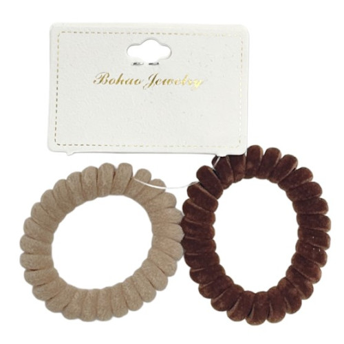 Пружинка для волос BohaoJewelry 2шт Мокко Велюрова арт.1164-04*12