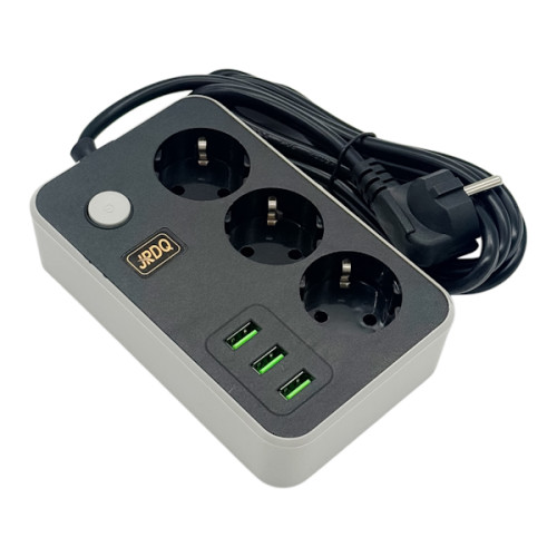 Подовжувач 3 розетки + 3 usb 2 м 1805-1