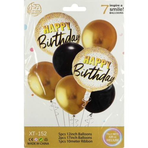Набор воздушных шаров 7 шт Happy Birthday XT-152