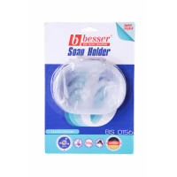 Мыльница пластик 13*9.5*5.5 см  на хромовой подвеске с креплением SMART STICKER №0156